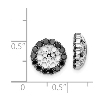 14k White Gold Black Diamond Earring Jackets