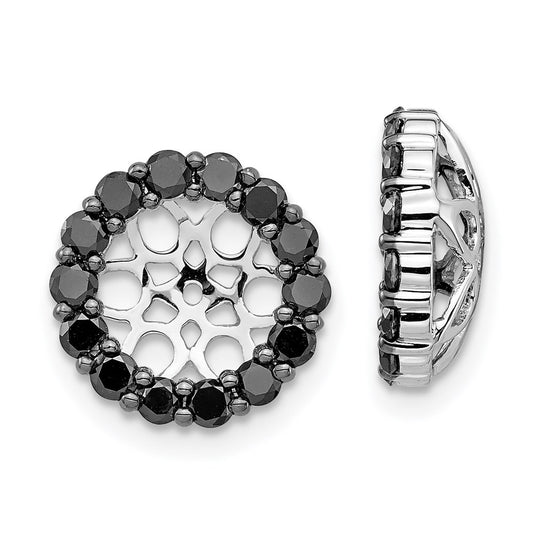 14k White Gold Black Diamond Earring Jackets