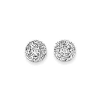 14K White Gold Diamond Round Earring Jacket
