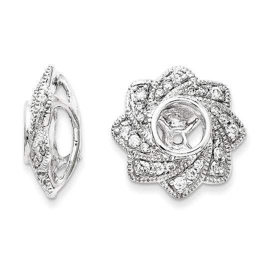 14K White Gold Diamond Earring Jacket