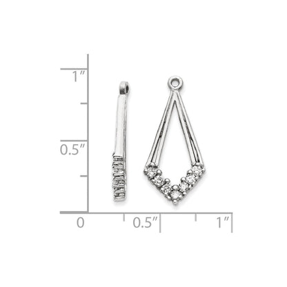 14k White Gold A Diamond earring jacket