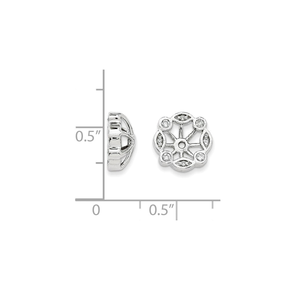 14K White Gold Diamond Earring Jackets
