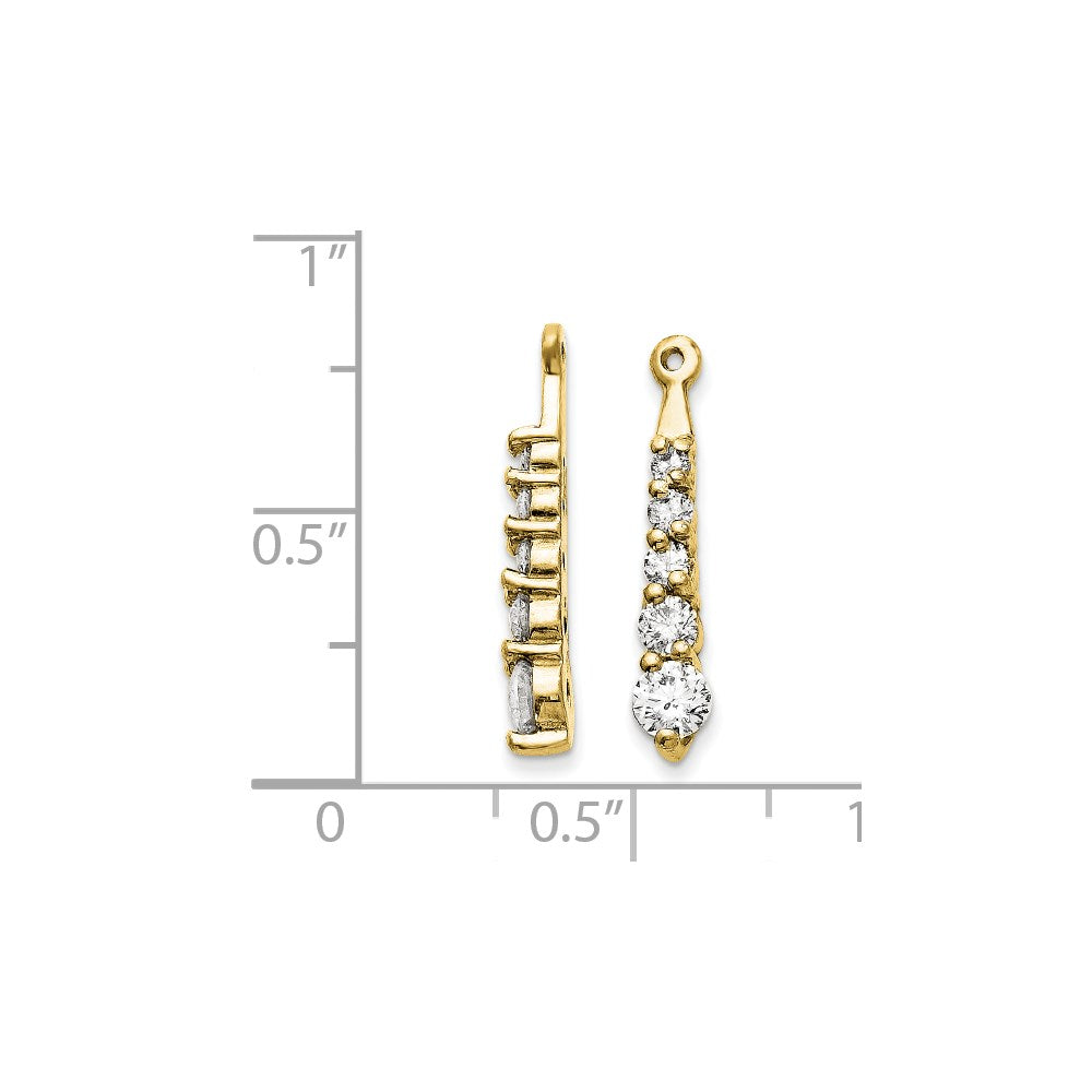 Natural 5/8 Ct. Diamond Jacket Earrings in 14K Yellow Gold
