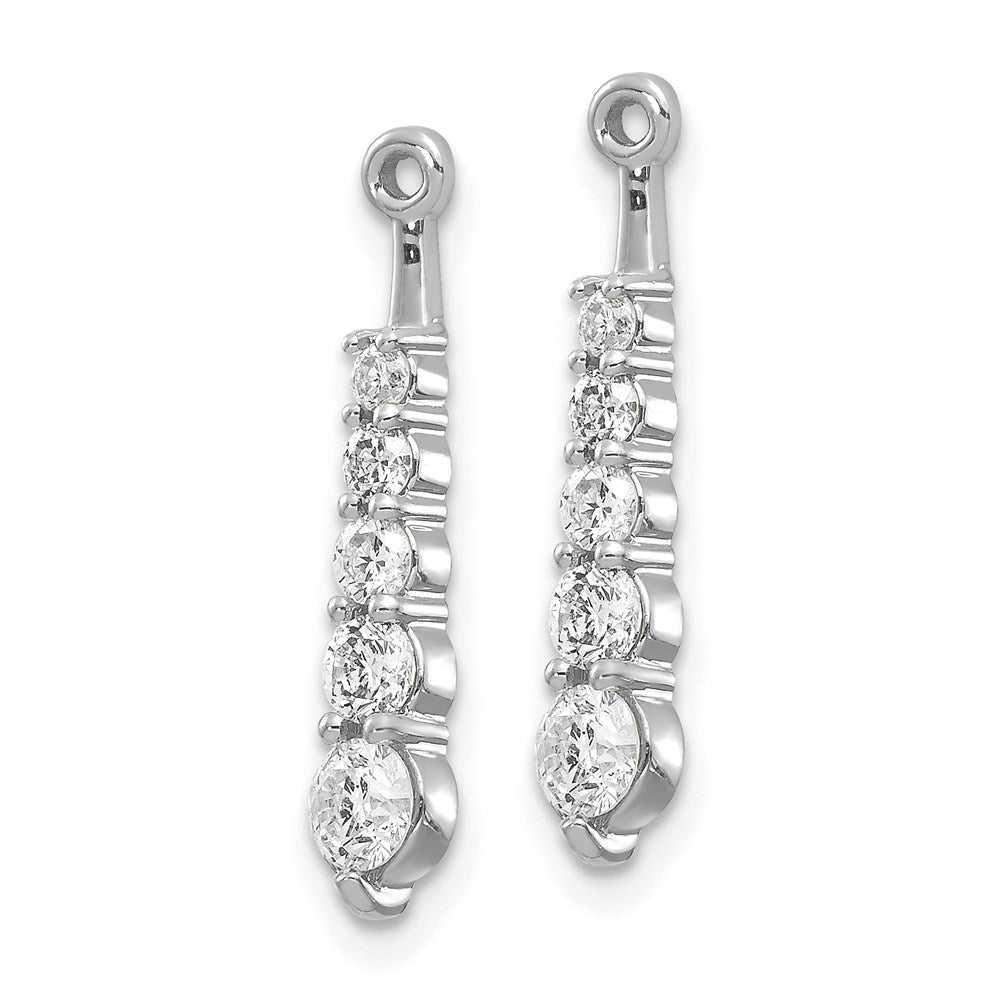 14k White Gold A Diamond earring jacket