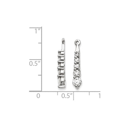 14k White Gold A Diamond earring jacket