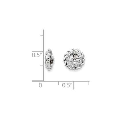 14K White Gold Diamond Earring Jackets