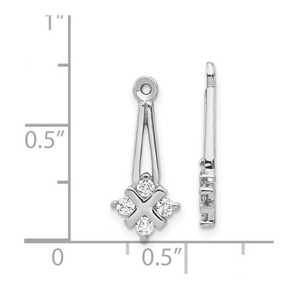 14k White Gold A Dangle Cluster Diamond Earring Jacket