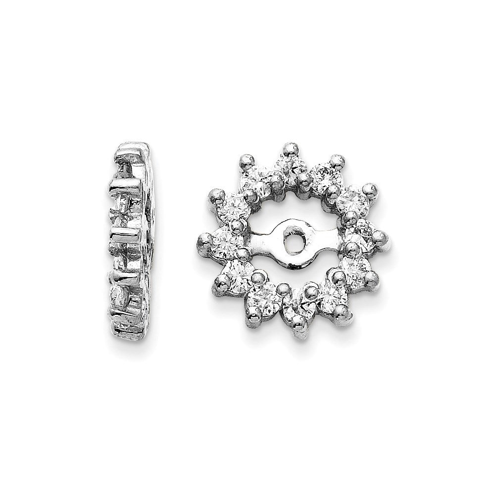 14k White Gold AAA Diamond Earring Jacket
