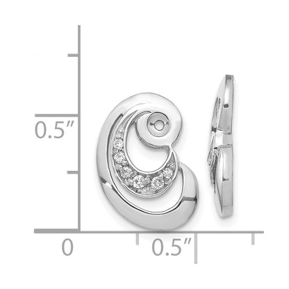 14k White Gold A Fancy Curl Diamond Earring Jacket