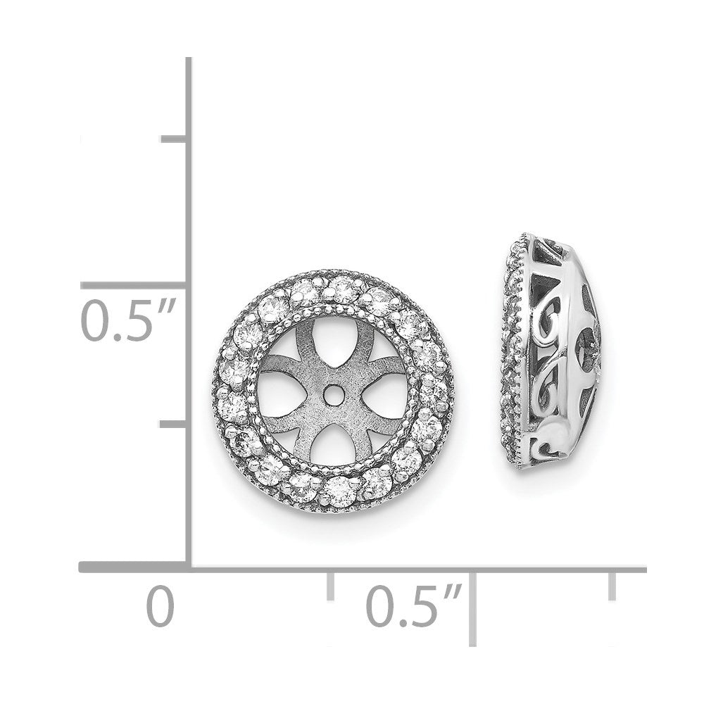 14k White Gold AA Diamond Earring Jacket