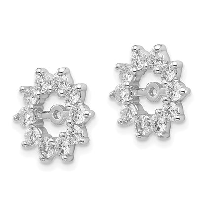 14k White Gold AAA Fancy Diamond Earring Jacket