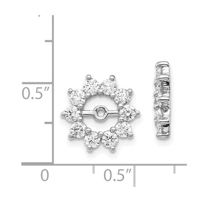 14k White Gold AAA Fancy Diamond Earring Jacket