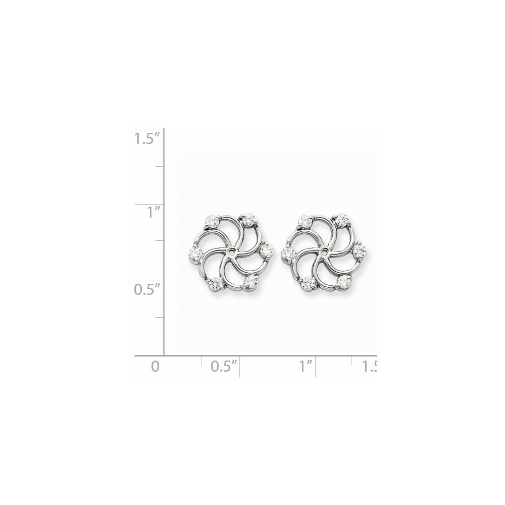 14k White Gold AA Diamond Earring Jacket