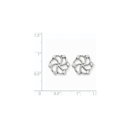 14k White Gold AA Diamond Earring Jacket