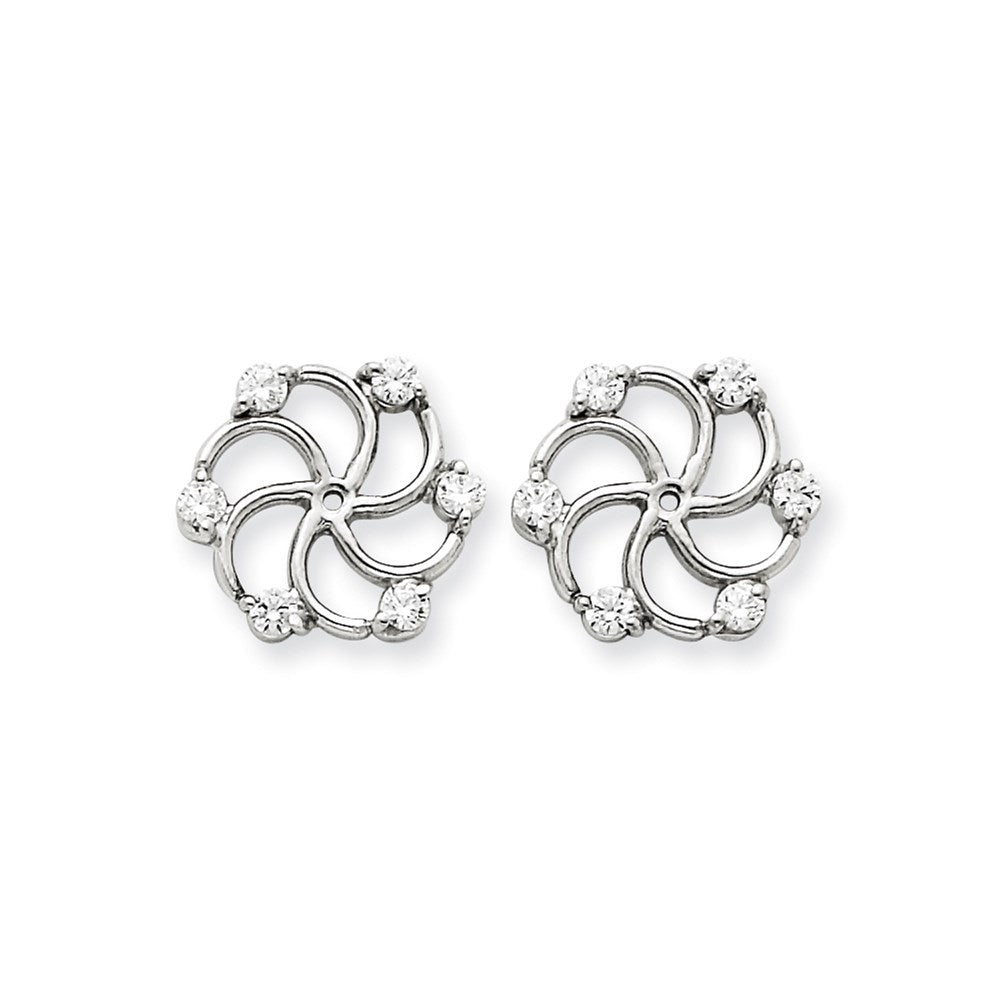 14k White Gold AA Diamond Earring Jacket