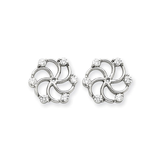 14k White Gold AA Diamond Earring Jacket