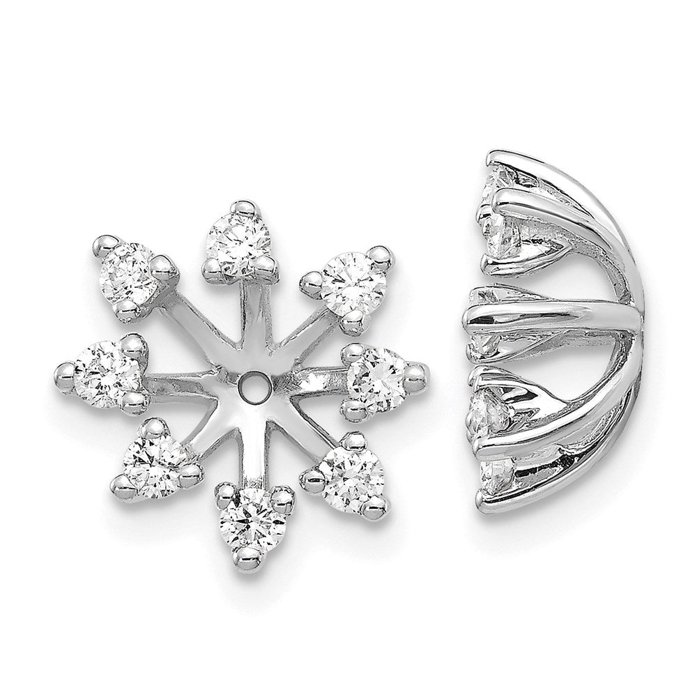 14k White Gold AA Diamond Earring Jacket