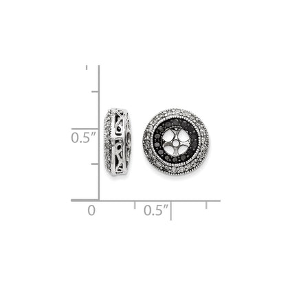 14k White Gold Black and White Diamond Earring Jackets