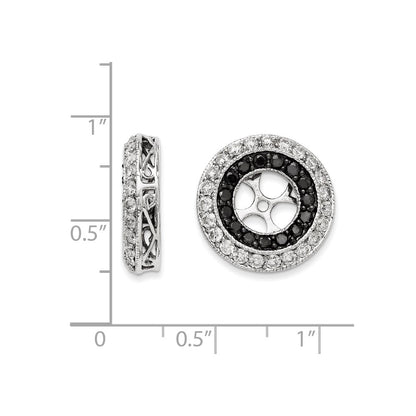14k White Gold Black and White Diamond Earring Jackets