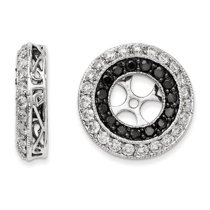 14k White Gold Black and White Diamond Earring Jackets