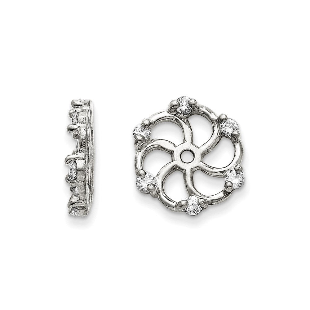 14k White Gold AAA Diamond Earring Jacket