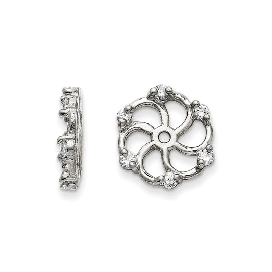 14k White Gold AAA Diamond Earring Jacket
