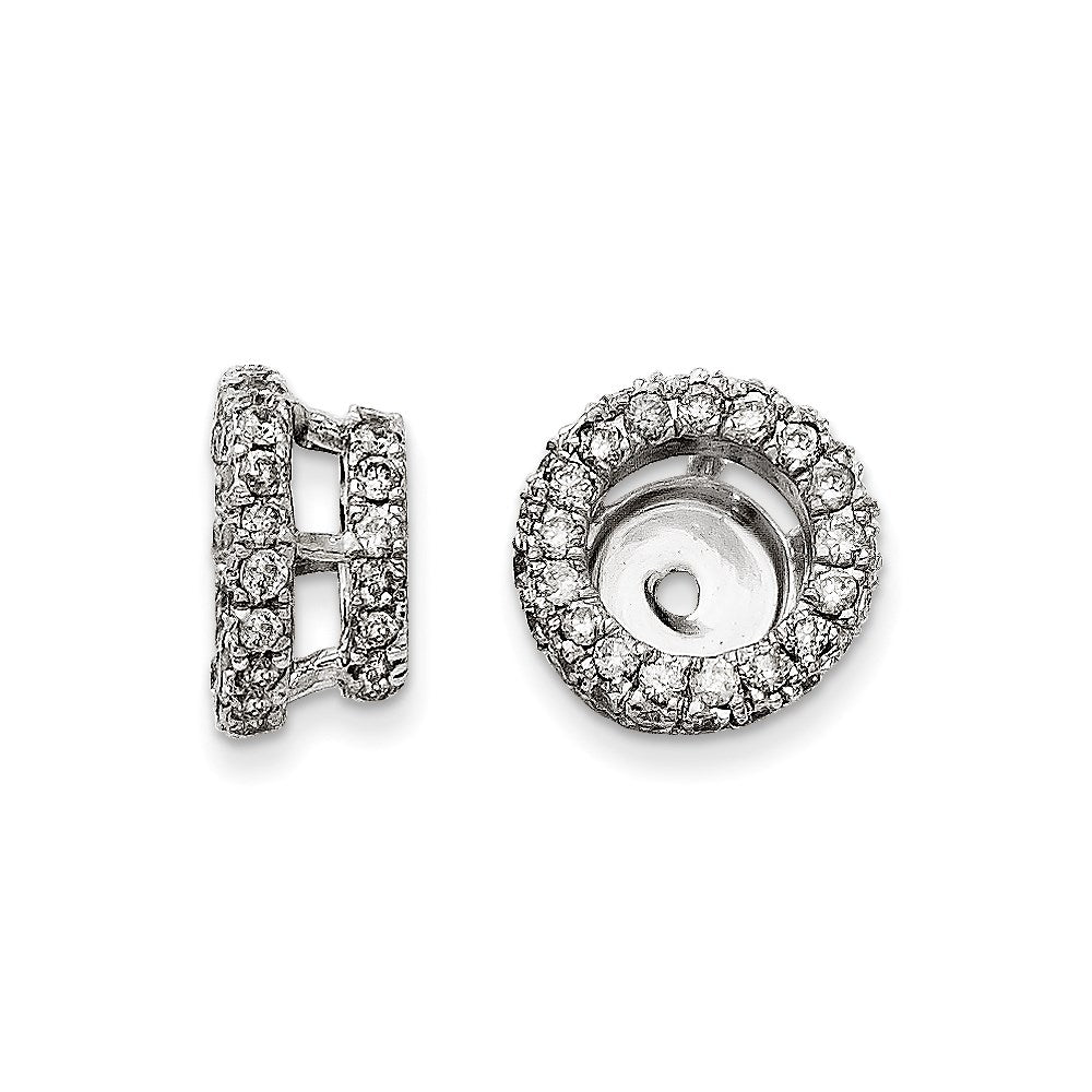 14K White Gold Diamond Earring Jacket