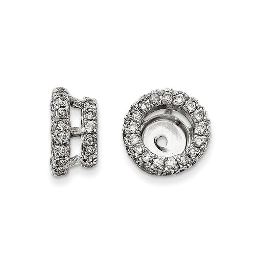 14K White Gold Diamond Earring Jacket
