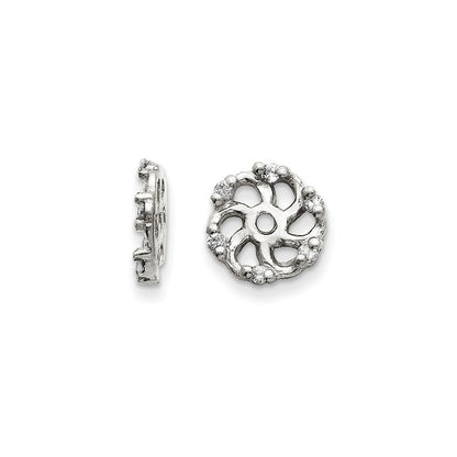 14k White Gold AA Diamond Earring Jacket