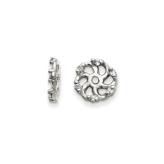 14k White Gold AA Diamond Earring Jacket