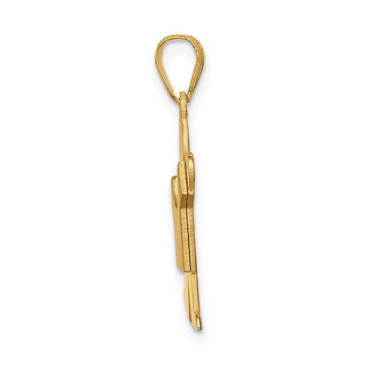 14k Yellow Gold Solid Satin Engravable Boy Charm