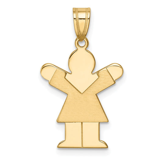14k Yellow Gold Girl Charm