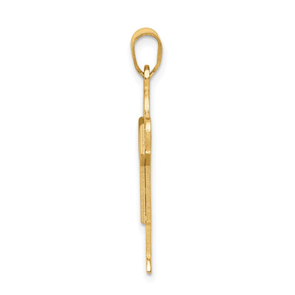 14k Yellow Gold Solid Satin Engravable Boy Charm