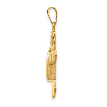 14k Yellow Gold Puffed Boy with Hat on Left Engravable Charm