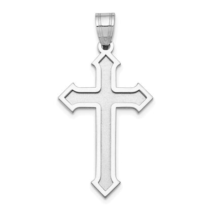 14k White Gold Passion Cross Pendant