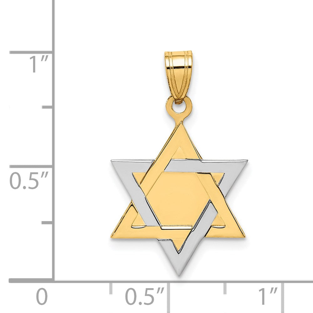 14k Two-tone Gold Two-tone Gold Star Of David Pendant