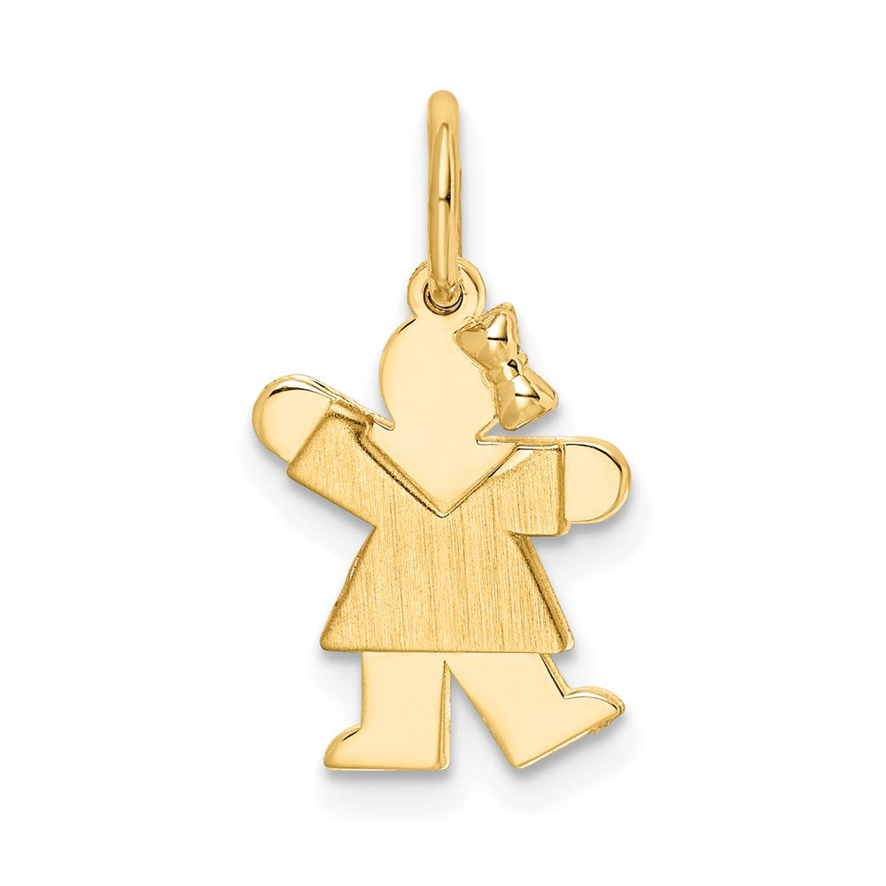 14k Yellow Gold Mini Girl Kiss Charm