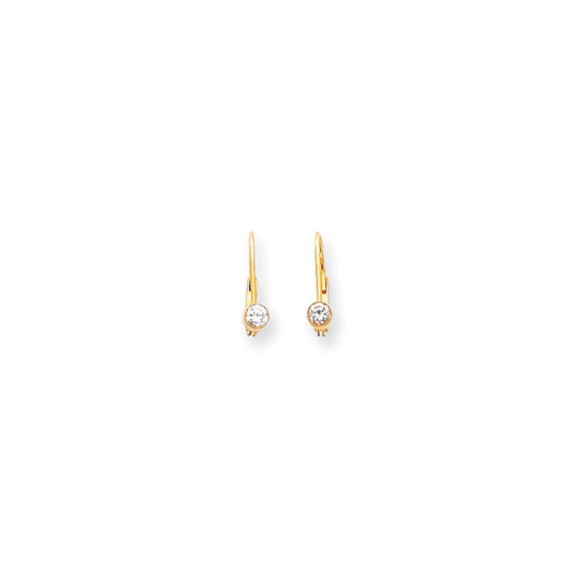 14k Yellow Gold AA Quality Complete Real Diamond Leverback Earrings XLB10AA