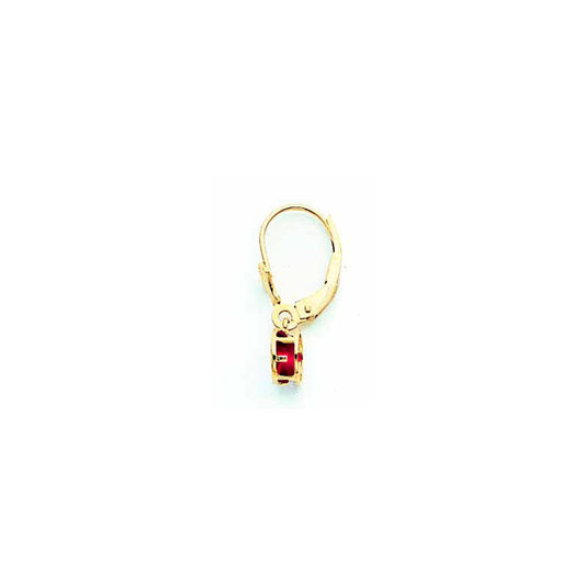 14k Yellow Gold 5mm Ruby leverback Earrings XLB100R