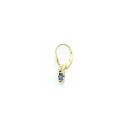 14k Yellow Gold 5mm Sapphire leverback Earrings XLB100S