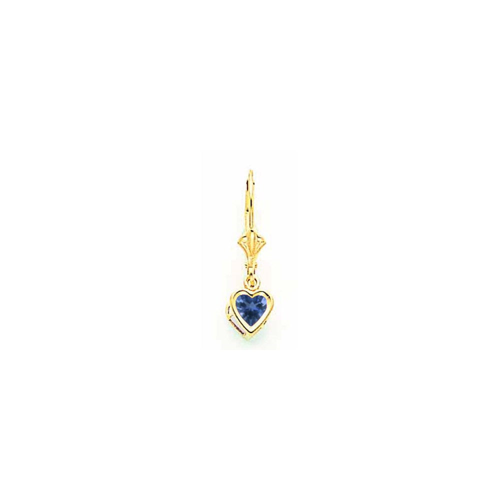 14k Yellow Gold 5mm Heart Sapphire Earrings XLB109S