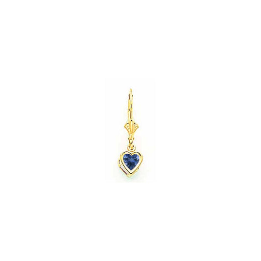 14k Yellow Gold 5mm Heart Sapphire Earrings XLB109S