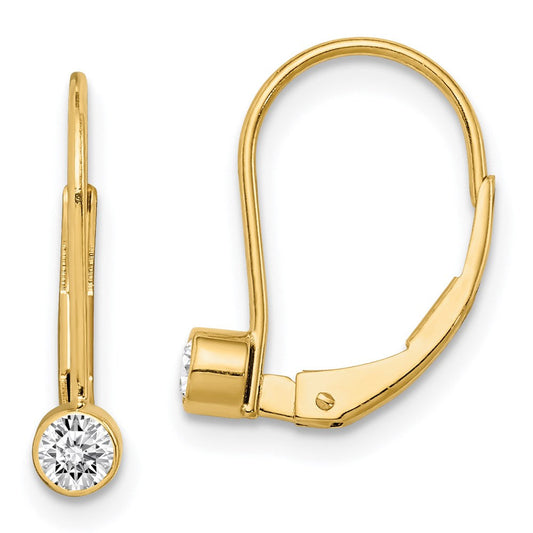 14k Yellow Gold VS Real Diamond leverback Earrings XLB10VS