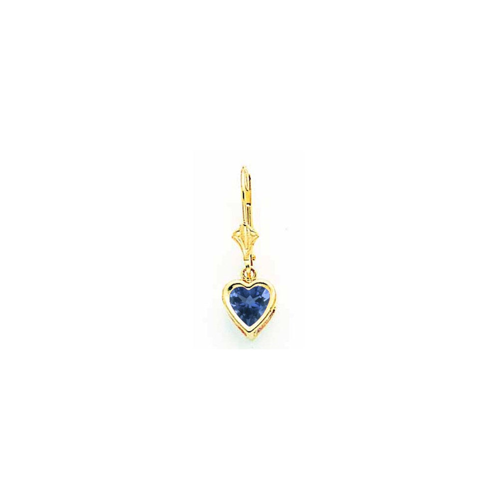 14k Yellow Gold 6mm Heart Sapphire Earrings XLB110S