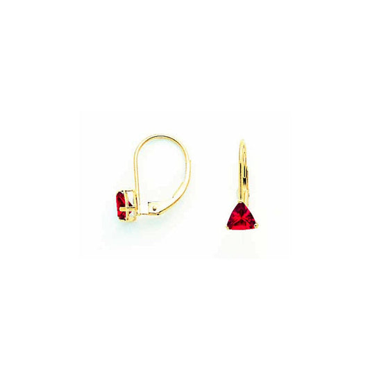 14k Yellow Gold 5mm Ruby leverback Earrings XLB117R