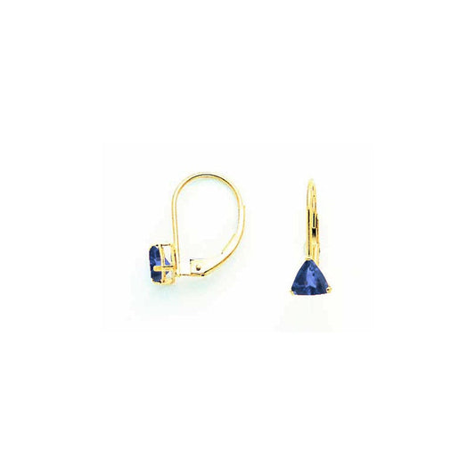 14k Yellow Gold 5mm Sapphire leverback Earrings XLB117S