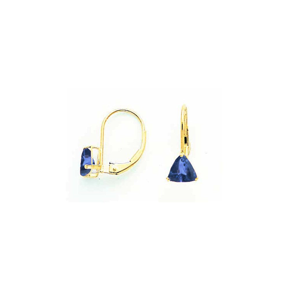 14k Yellow Gold 6mm Sapphire leverback Earrings XLB118S