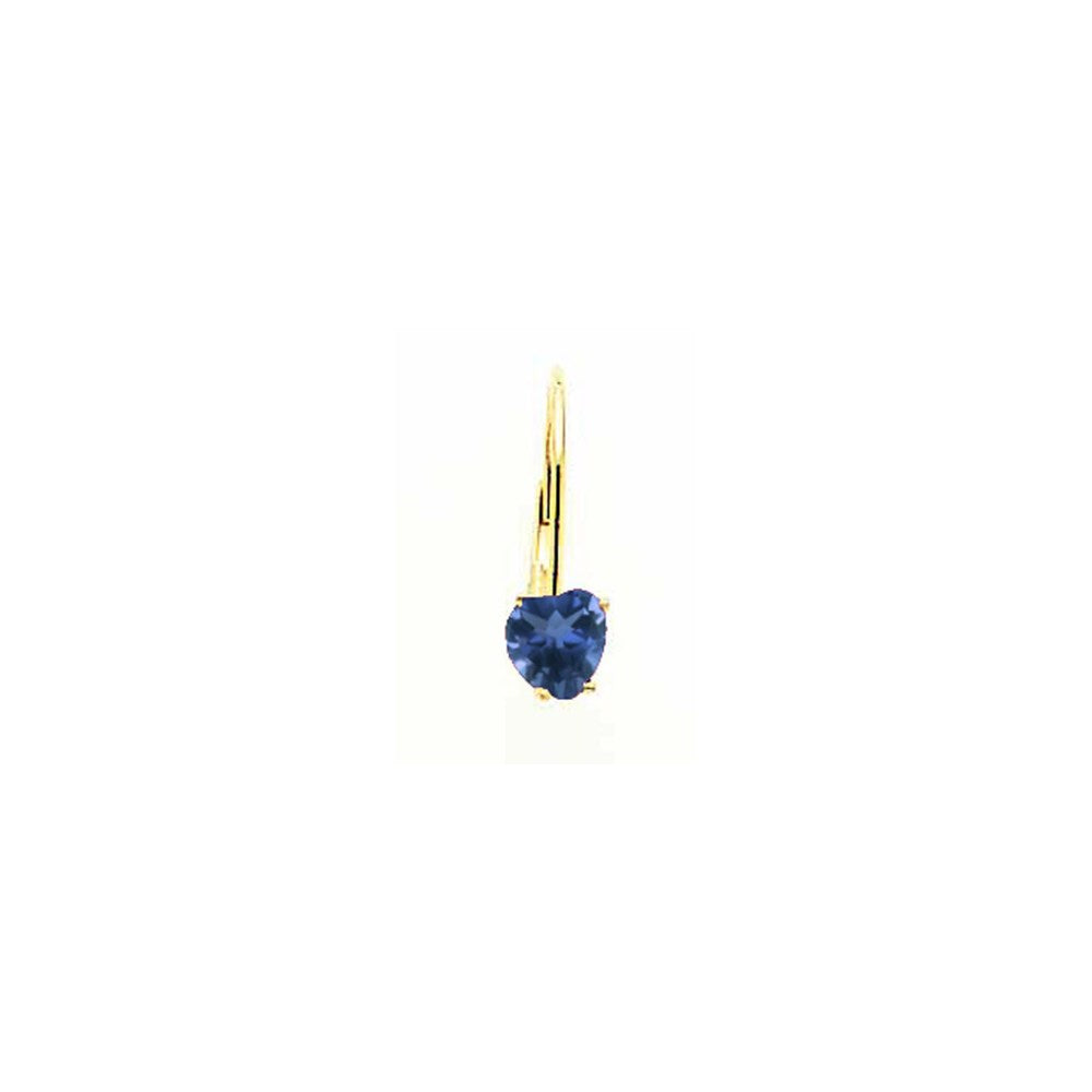 14k Yellow Gold 5mm Heart Sapphire Earrings XLB120S