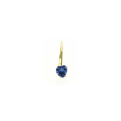 14k Yellow Gold 5mm Heart Sapphire Earrings XLB120S