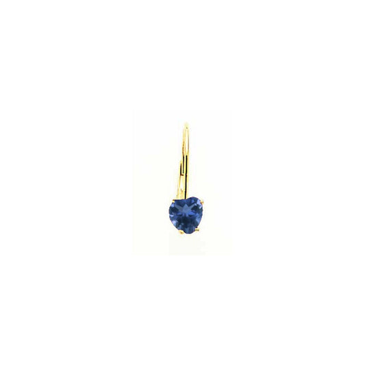 14k Yellow Gold 5mm Heart Sapphire Earrings XLB120S